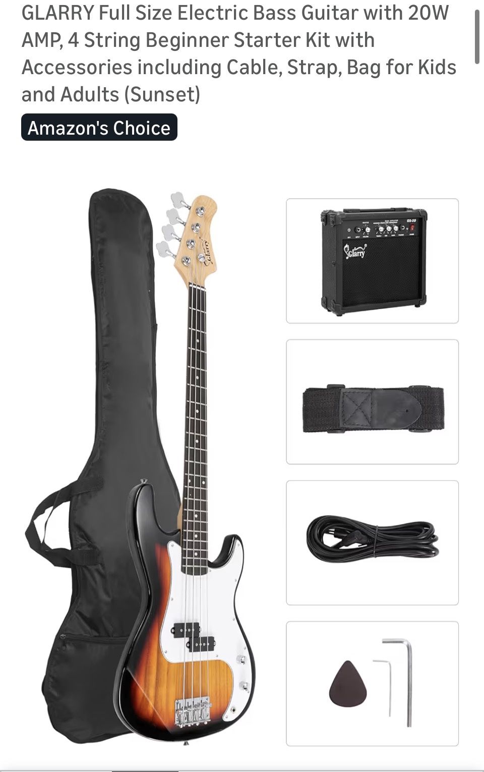 Bass Guitar Adult Size With Amp 