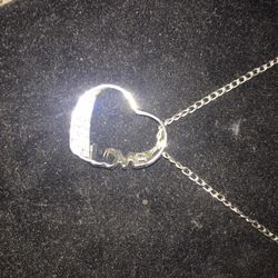 Nice silver heart love necklace only $40