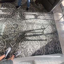 Crate & Barrel Marble Side Table & Glass Coffee Table – Modern Set