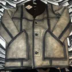 Leather sheepskin jacket brand Montana XXL