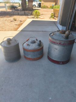 Vintage gas cans $10, $15, $20