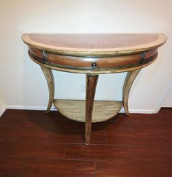 Half Moon Console Table with Matching Mirror – Elegant Entryway Set