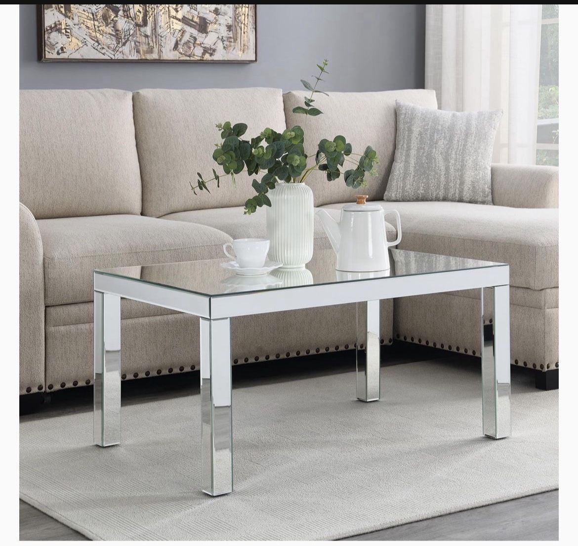 Mirrored Glass Coffee Table