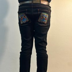 Yoothforever Premium Slim Fit Jeans – Blue & Black Denim – Inspired by African Culture