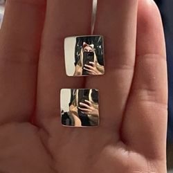 James Avery Retired Squared Mirror Post Earrings