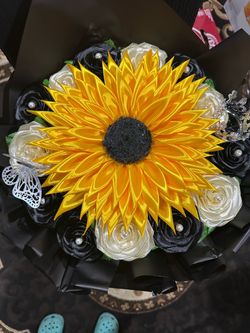 All new 12 eternal roses that last forever flowers with 1 sunflower