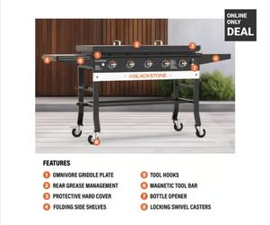 Blackstone 5 Burner Liquid Propane Griddle Cooking Station Black