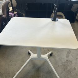 Small standing desk, adjustable height, mobile, standup desk with wheels