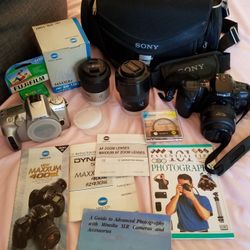 FILM Minolta Maxxum Black 400si, and silver Maxxum 50, 35MM