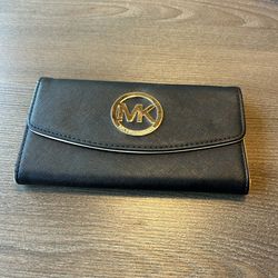 MICHAEL Michael Kors Fulton Large Continental Wallet in Black Leather