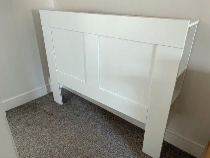Ikea BRIMNES
Headboard with storage (white, Queen) - Like New