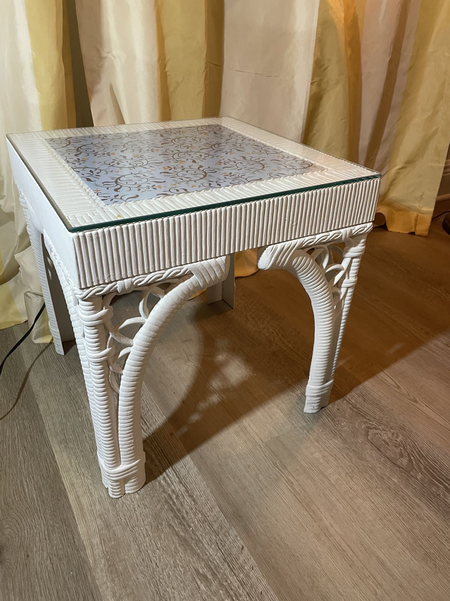 Kitschy, Small Plastic Table With Glass Top