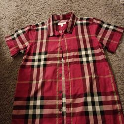 Boys Button Down Burberry 