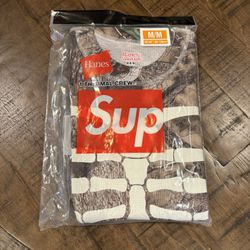 Supreme®/Hanes® Bones Thermal Crew Camo Sizes M & L