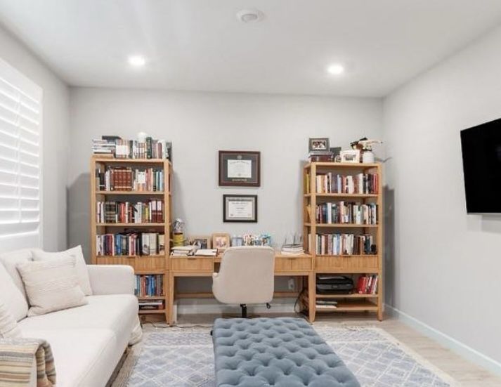Wooden Desk And Matching Bookshelves Set