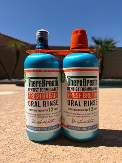 TheraBreath Healthy Gums Mint Oral Rinse 33.8 fl oz 2-Pack Brand New Sealed Missing Cap
