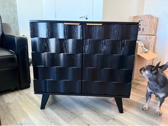Black Soft Closing Sideboard Buffet Gold Hardware