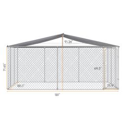 Dog Kennel Outdoor with Waterproof Canopy 181 * 181 *71.65
