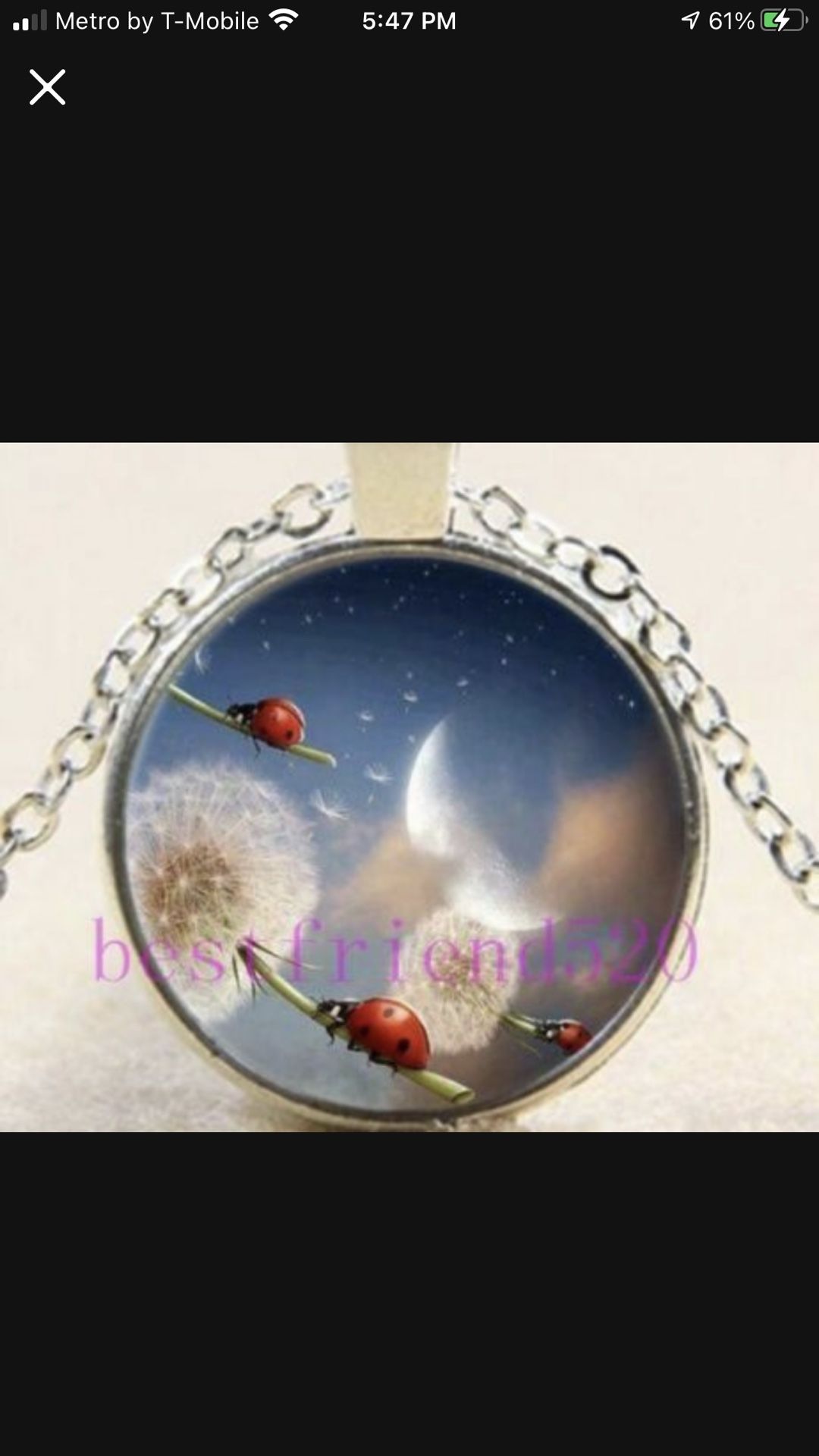 Ladybugs Soaring On Dandelions.. Tibetan Silver Necklace