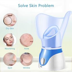 Facial Steamer, Fenitrany Sicy Nano Ionic Face Facial Steamer Warm Mist Humidifier Atomizer Humidifier Moisturizing Face Spa Steamer