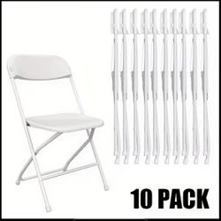 PRICE PER CHAIR .. 10pcs Portable Party Chairs - 350lb Stackable Commercial Seats with Steel Frame - Plastic Folding Chair for Office Wedding Part
