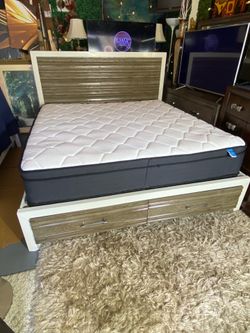 King Bed Frame and Mattress