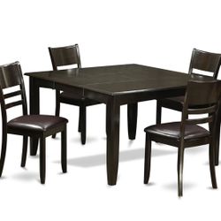 dining set with a folding table 36"*54" and 54"*54"