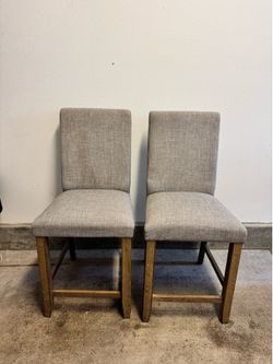 Set of 2 Upholstered Counter Stools