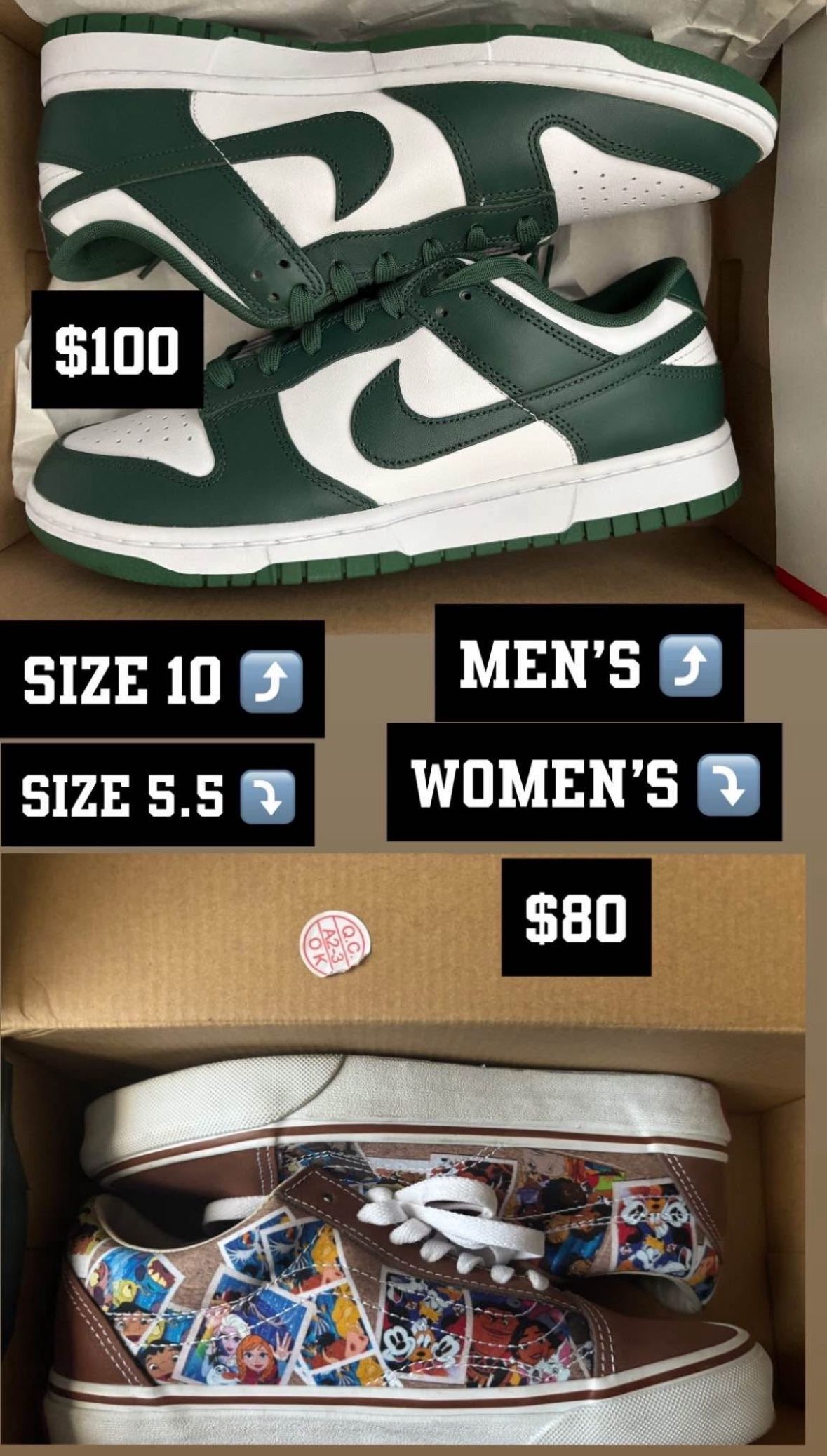 Disney 100 Limited Addition Vans And Nike Men Shoes