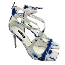 Nine West Tulah tie-dye ankle strap formal heels women’s Size 8M