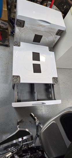 Washer and dryer stands with drawers