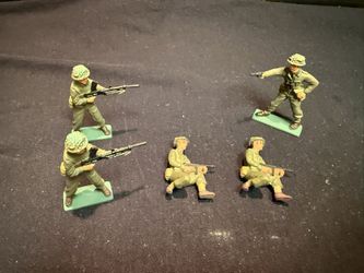Vintage Diecast, Metal Toy Soldiers Lot Painted Military Figures Us World War Ii