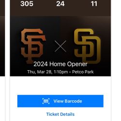 Padres Opening Day Tickets