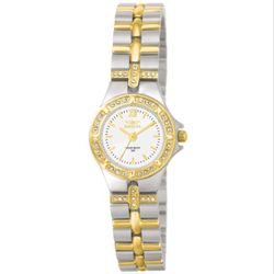 Wildflower White Dial Two-tone Ladies Watch
