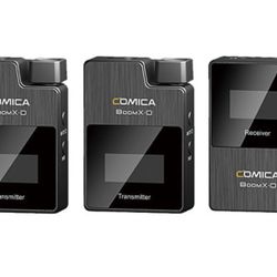 COMICA BoomX-D D2 One-Trigger-Two 2.4G Dual-Channel Wireless Microphone System Built-in 8G Memory Digital & Analog Output Modes 100M Effective for DSL