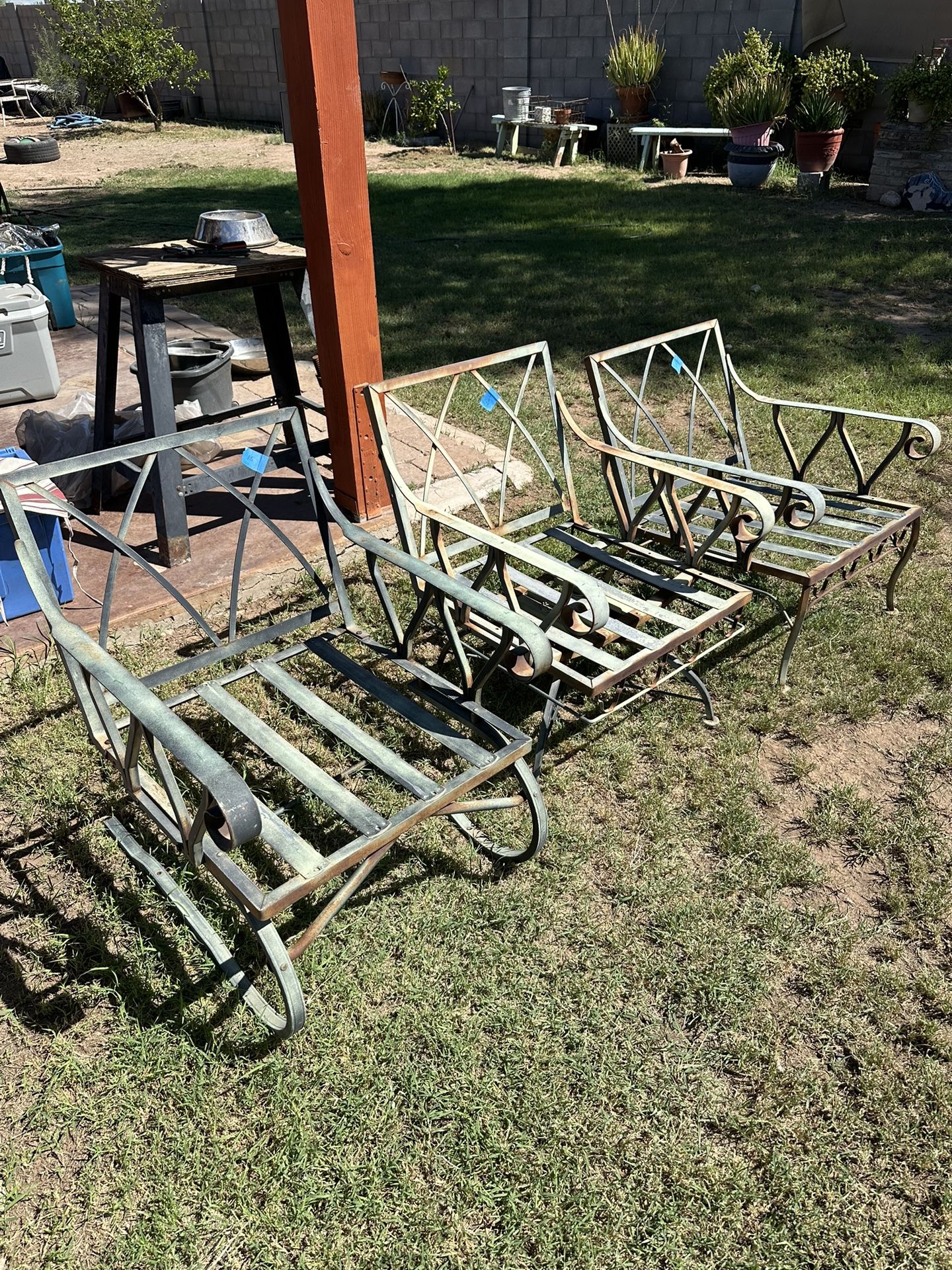 3 Metal Chairs