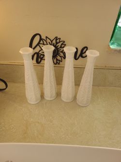 Vintage Milk Glass Vases
