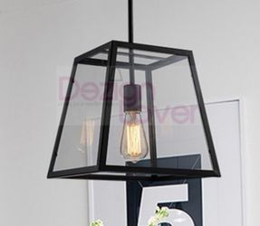 Houzz Industrial Iron Glass Pendenant Haning Lamp