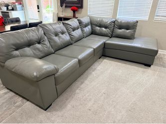 Large faux leather sectional