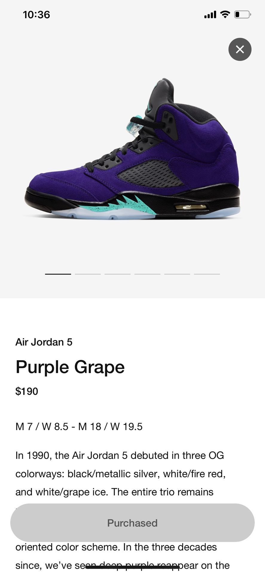 Jordan 5 alternate grape