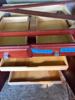 5 piece cherry wood cabinet collection