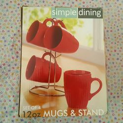‼️‼️Kitchen Simple Dining Mugs & Stand Set NEW (NEW)‼️‼️