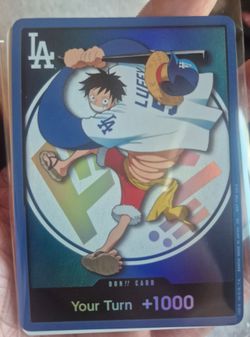 Bandai One Piece Card Game Luffy LA Dodgers DON!! Card