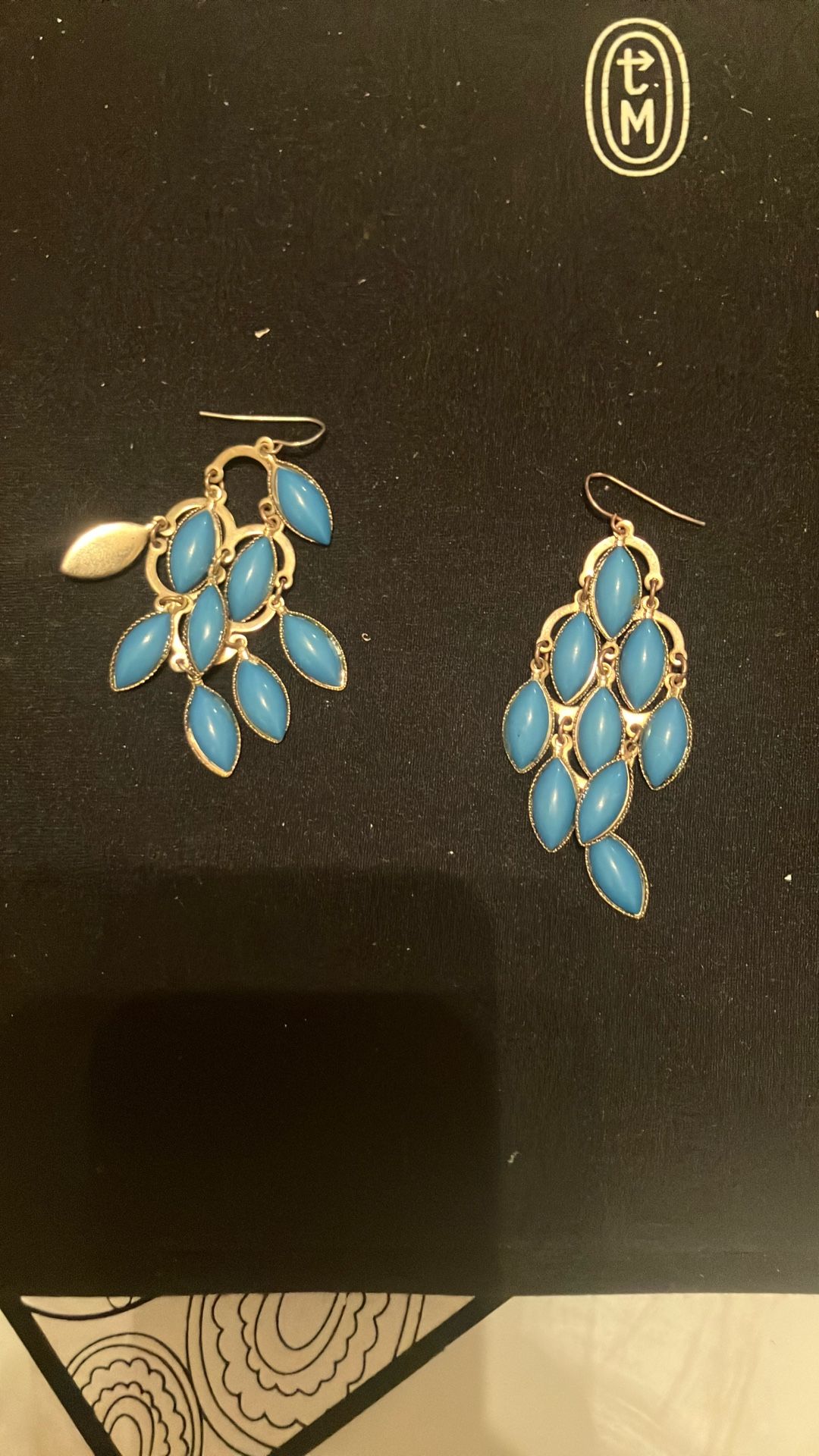 Ladies Turquoise & Gold Earrings &6