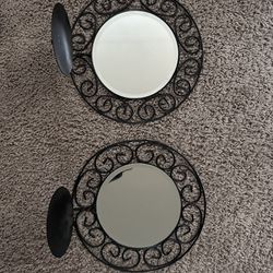 Mirror Set With Candle Holder 