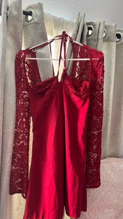 red lacy dress