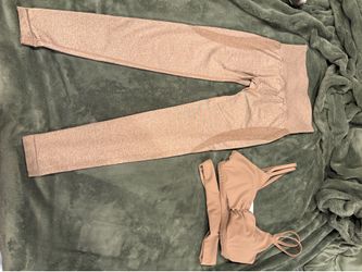 NVGTN Mocha Revolve Bra + Curve Seamless Leggings Set | Small | Worn once