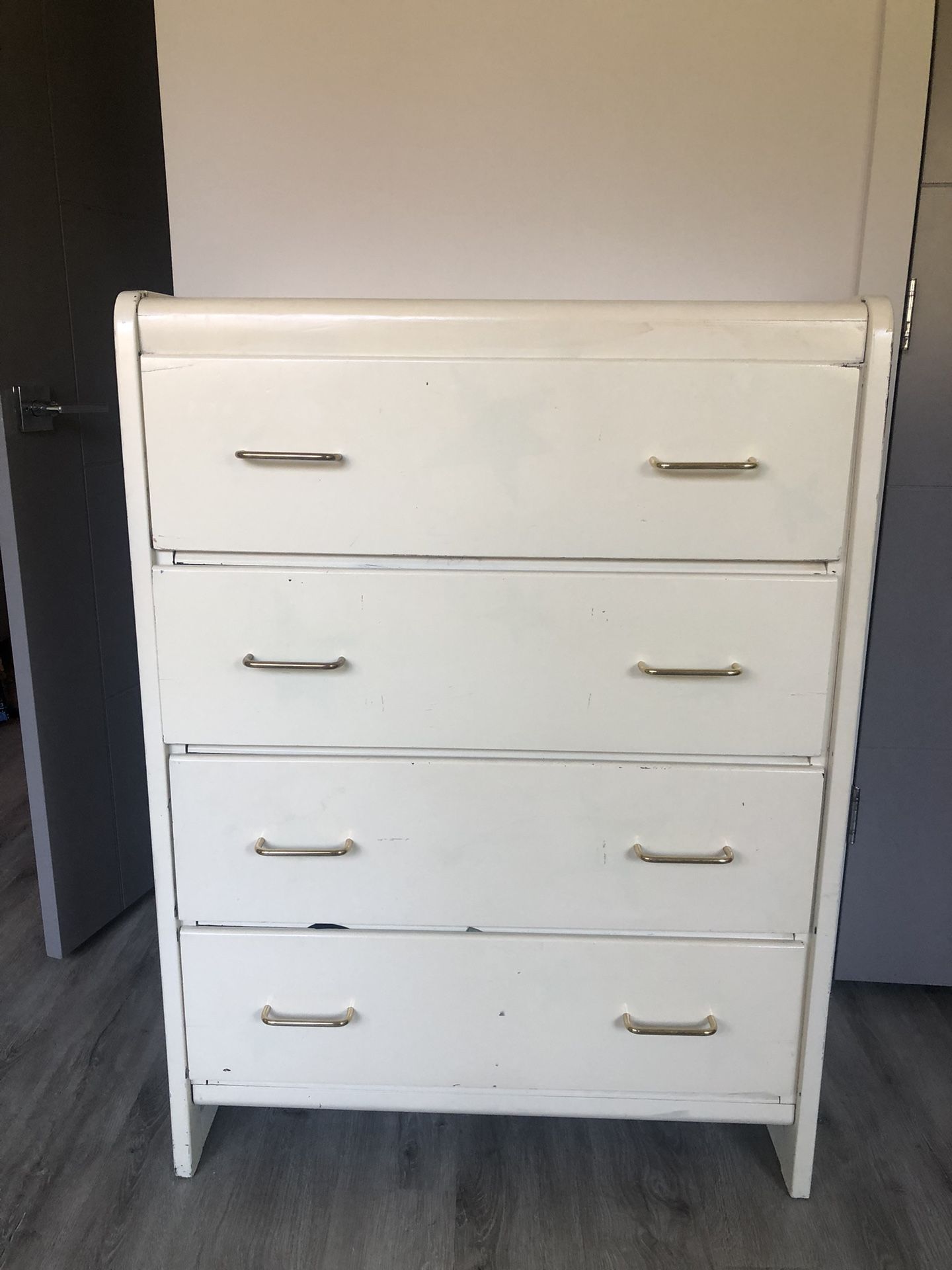 Vintage cream dresser with gold handles