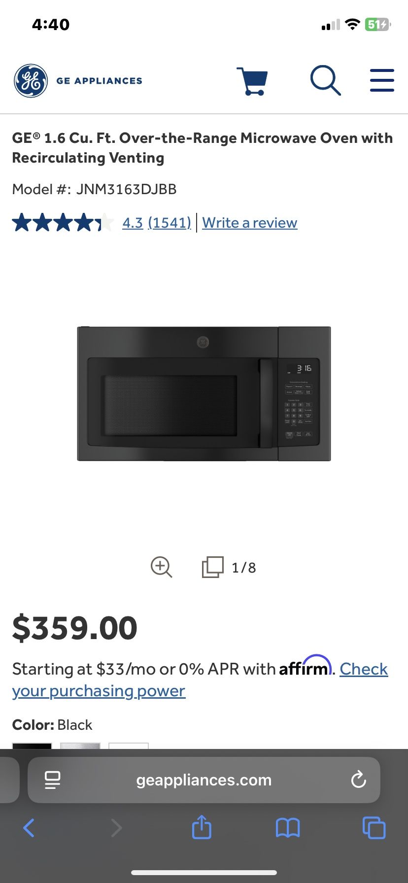 Microwave Over The Range New In The Box