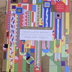 Galison Frank Lloyd Wright Saguaro Forms and Cactus Flowers Gold Foil Puzzle